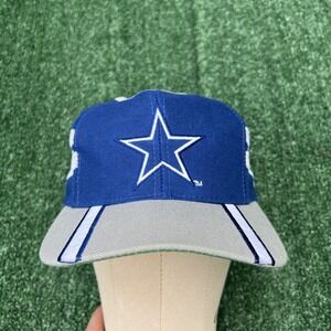 Vintage Eastport Dallas Cowboys NFL Hat Adult Blue Snapback Spellout Stripe 90s